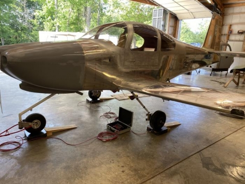 top temporary paint and weighing in progress