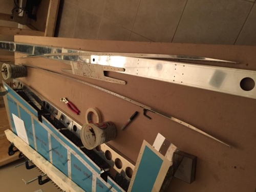 Forward spar deburred and ready for riveting