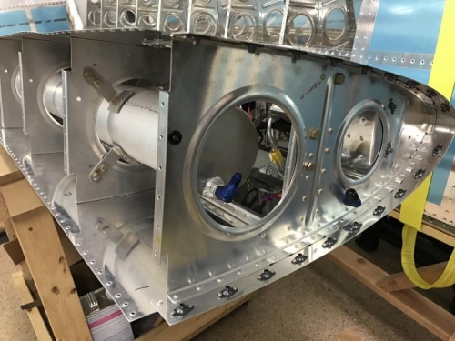 Tank plumbed and landing light installed