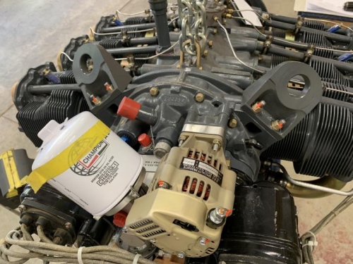 Engine mounts on and accessories installed8