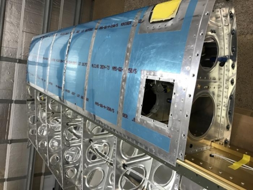 Right wing leading edge riveted on