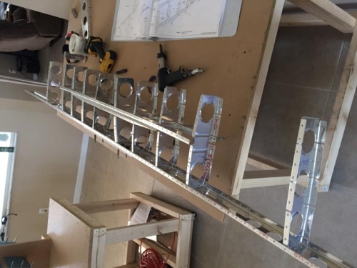 Inspar ribs riveted, web riveted, ready for skin