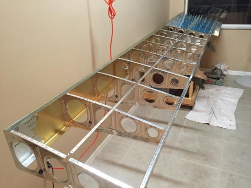 L top wing dimpled and ready for riveting