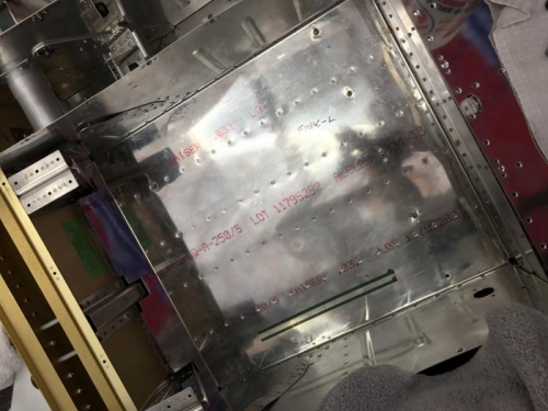 Left side, deburred, dimpled and riveted.  These were awkward to rivet in place