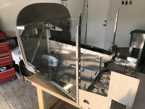 drilled and needing deburring and riveting