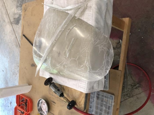 Warm day so took my time learning to cut Lexan