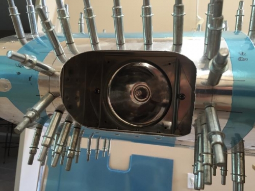 L landing light trial fit.  Wing doubler installed