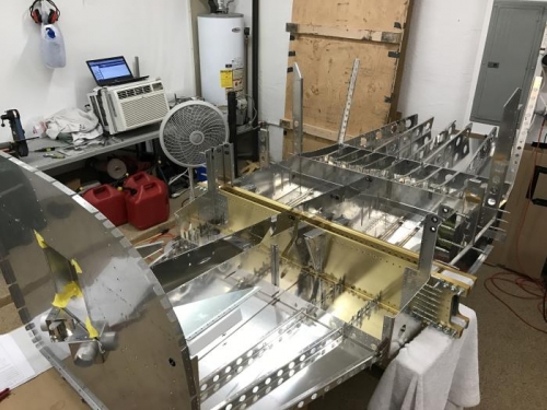 Joined both halves so bottom skin can be drilled.  Then disassembled for deburring