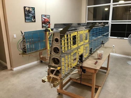 bottom wing skin being prepped.  Accidentally removed the 