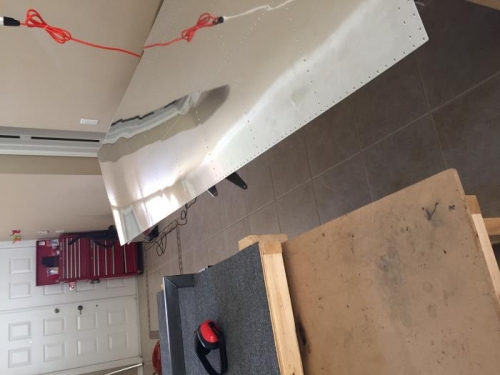 L wing top skin dimpled and ready