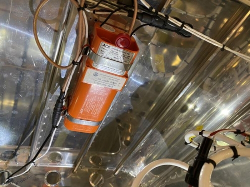 splicred in a coax extension so ELT is mounted correct orientation