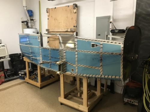 Skins and structure all dimpled and deburred ready for riveting