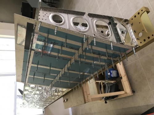 entire top skin almost ready to rivet on.