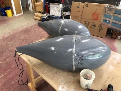 Got the main wheel pants started too