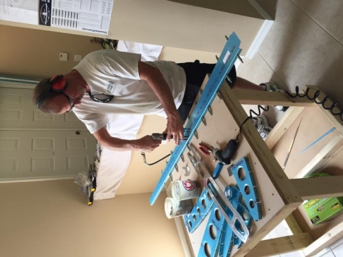 Jimmy drilling out rear spar