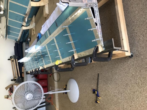 Aft L flap glued and riveted