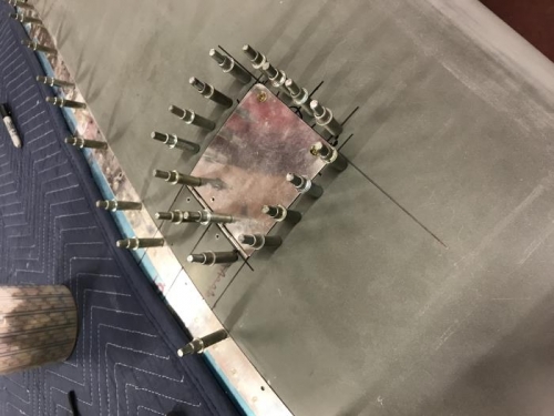 Tip tank access panel almost complete on other wing