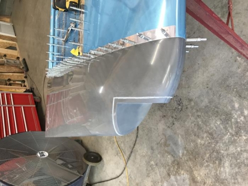 Celcoeing/attaching L wing tip.  Fitting Tip lens.