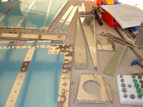 A view of some of the rudder parts.
