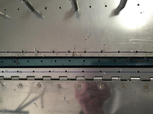 Pulling the three pieces apart after drilling to the lower aft skin