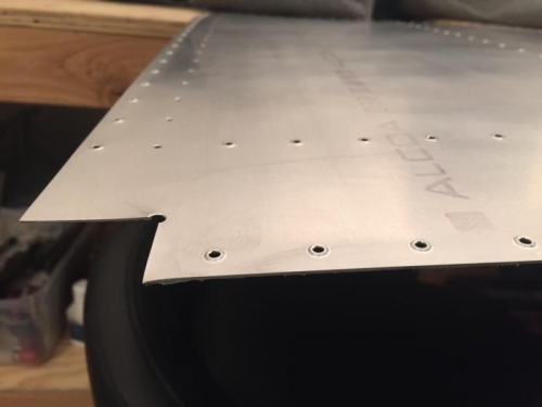 Trimmed the forward and aft corners where the skins overlap. This allows a flush fit with the upper