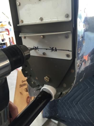 Drilling through the Vertical Stab and Tail Wheel Bracket!