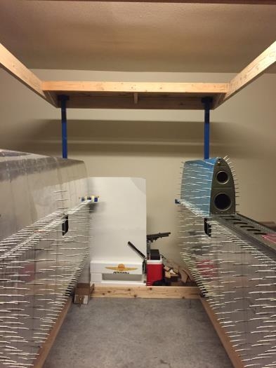 Built Storage shelves on top of JIG for finished control surfaces