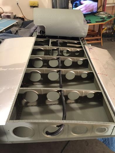 Started with the skin rolled up at the inboard  end