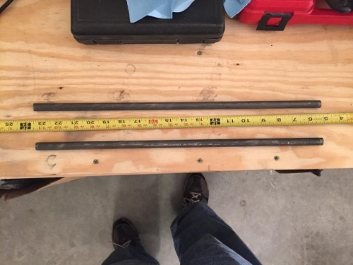 Cut the steel tubing at 18.25