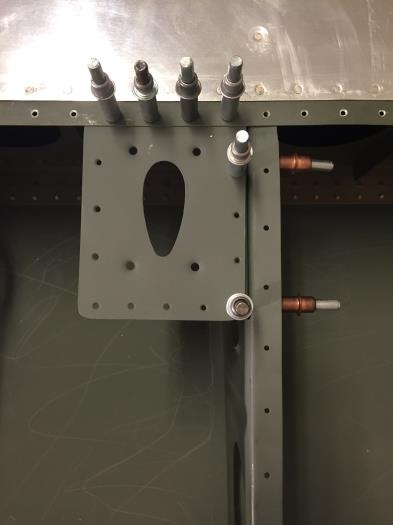 Brackets all primed and in place to drill skin