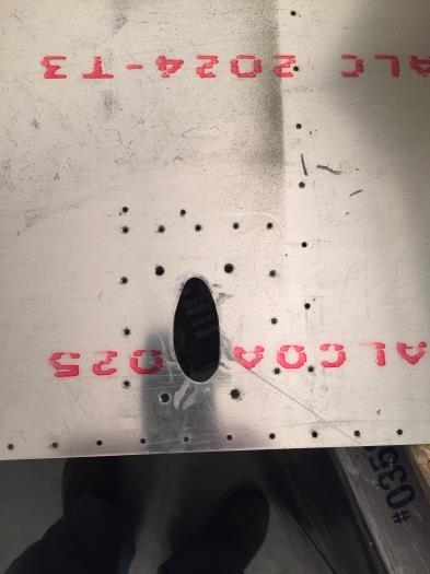 Skin drilled missed two holes will fill with flush rivets!
