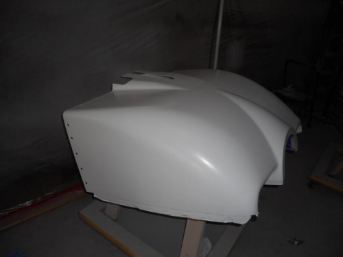 Cowling in white ready to mask