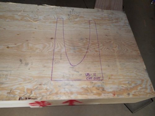 Jig templated drawn onto crate