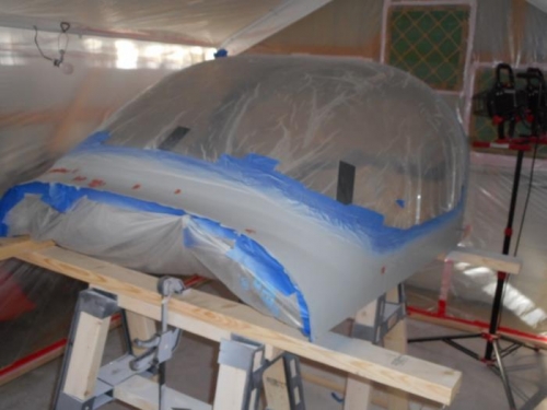 Canopy frame in epoxy primer