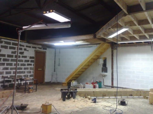 Mezz stairs installed