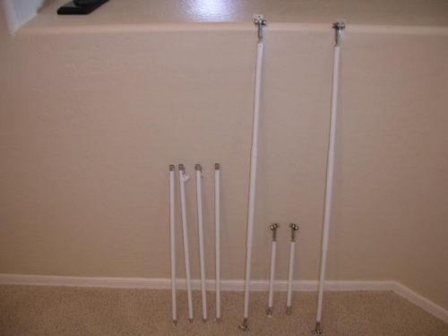 Painted control rods and struts