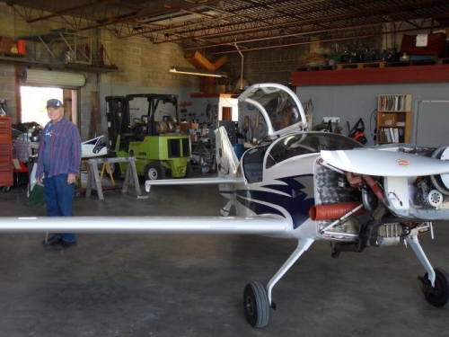 A great friend and mentor, David Slack performing a condition inspection on his glassair II TD.