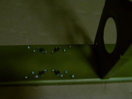 Upper Rudder Hinge Nutplates on Backside of Rear Spar