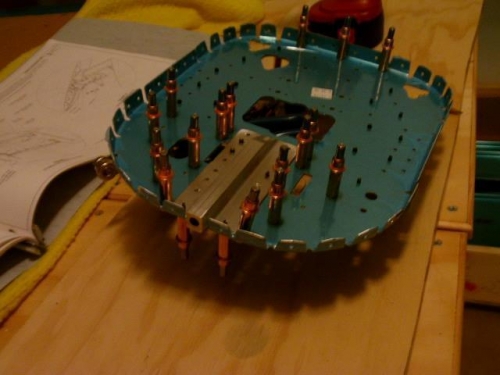 Tail Skid Bracket Clecoed to Doubler