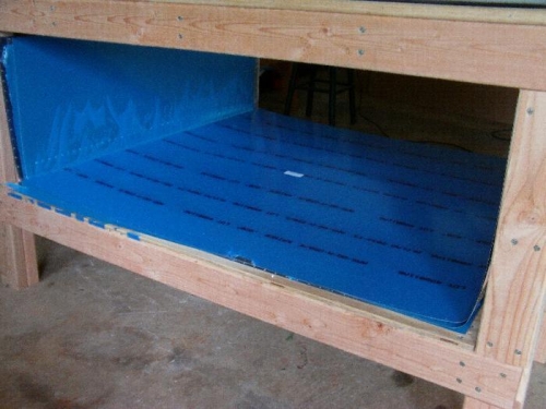 Deburred Skins Stored Under Table