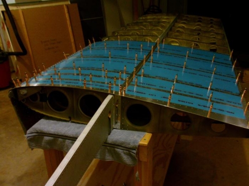 Left Lower Inboard Skin Clecoed