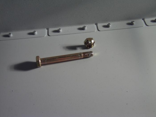 Bolt wirh Cotter Pin Still in Shank Hole