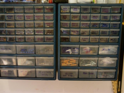 Hardware Organized in Bins