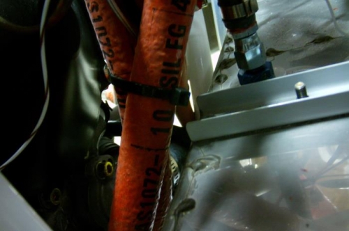 Oil Hoses Tie-Wrapped