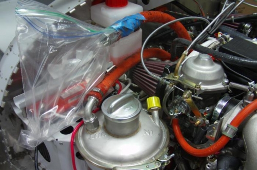 Oil Purge Setup - Top of Oil Tank