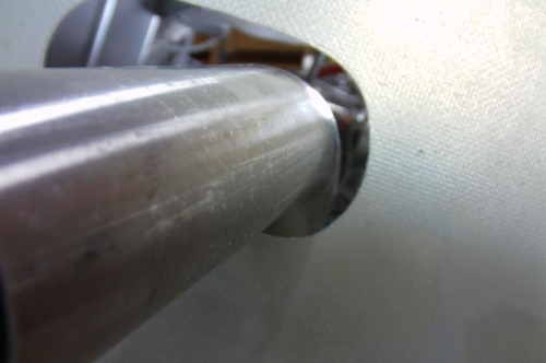 Final Fit of Exhaust Pipe Thru Bottom Cowl