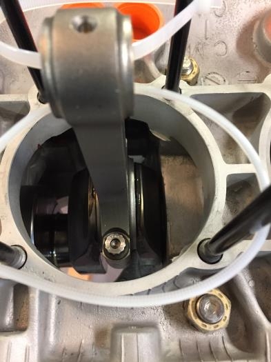 rod installed on crankshaft