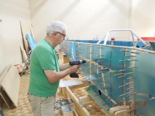 Dad helping out with the drilling !