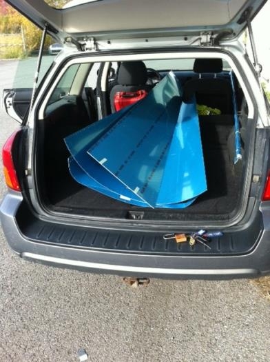 Carrying skins from my storage to garden shed