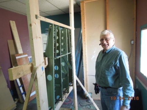 Yves getting his first experience at bucking rivet